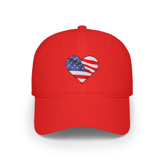 Love USA Themed Patriotic Baseball Cap