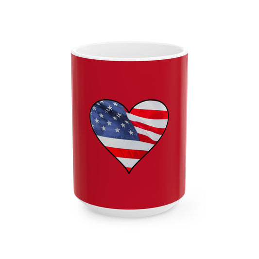 Love USA coffee mug, red