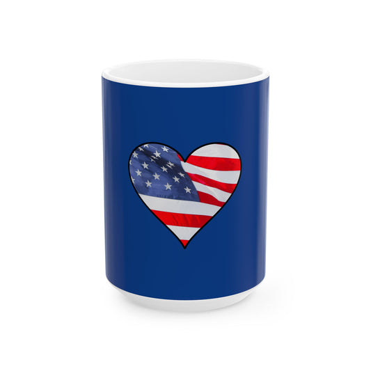 Love USA coffee mug, blue