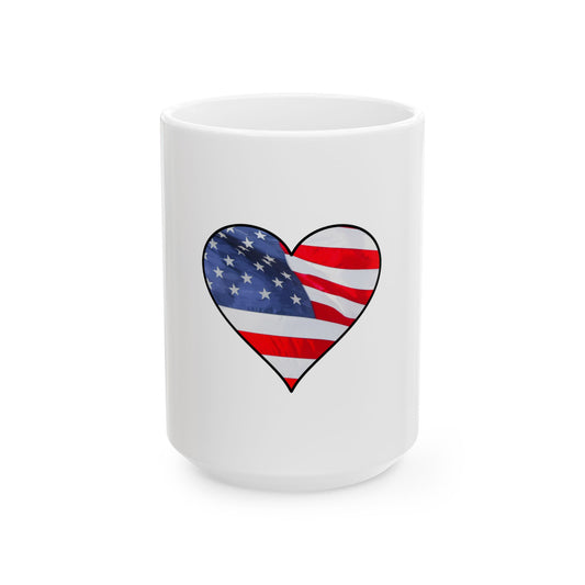 USA coffee mug, Love USA, white